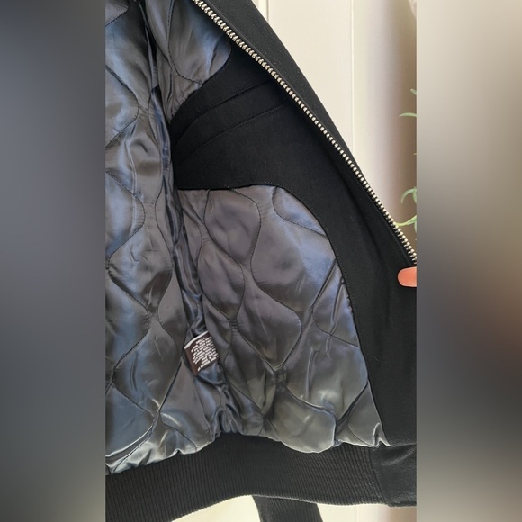 Michael Kors Men's Black Wool Blend Varsity Bomber Jacket Sz M - Picture 7 of 11